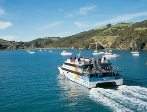 Arriving in Waiheke on the Auckland Ferry for our Shore Excursion